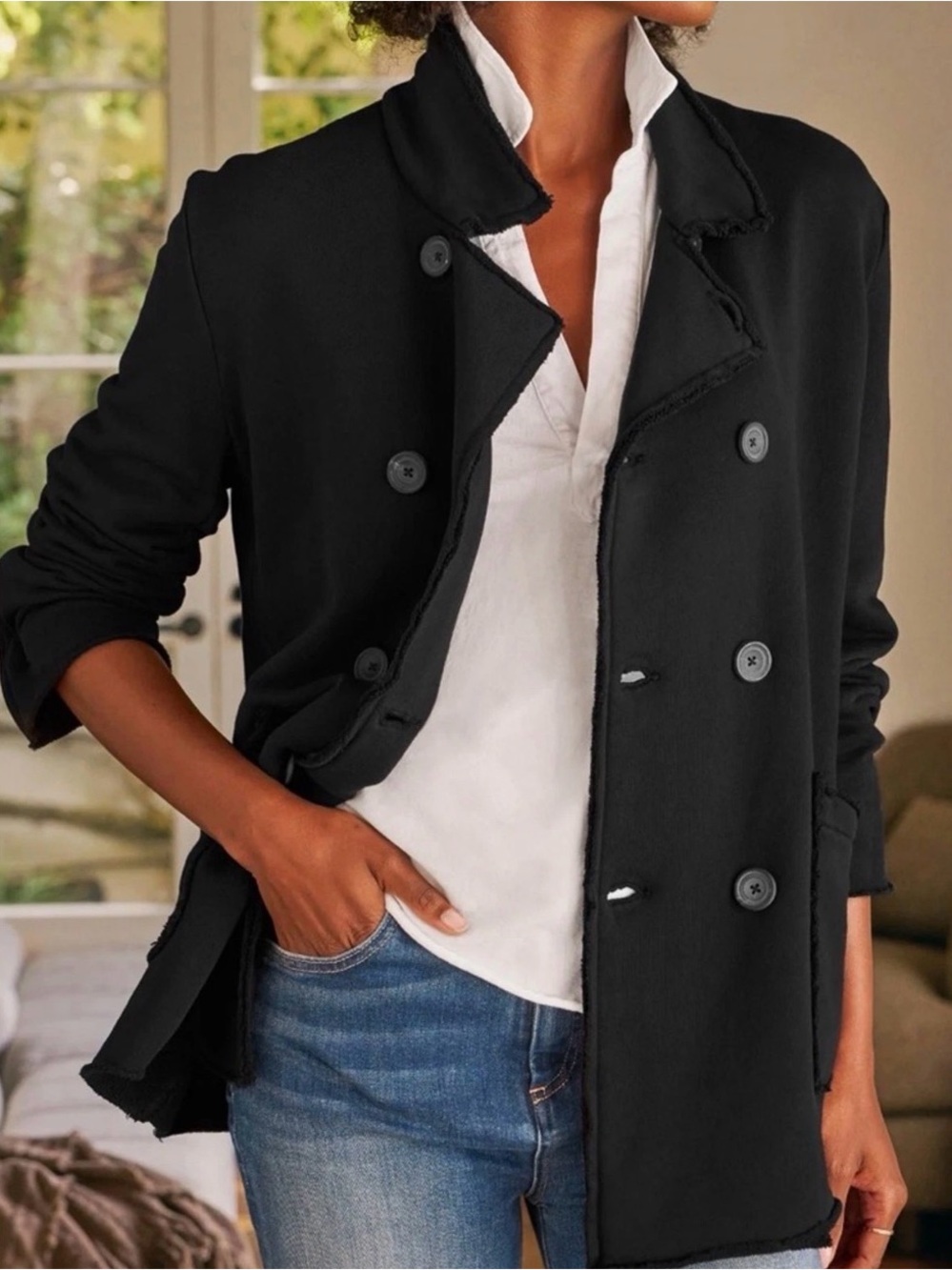 Frank & Eileen Belfast Sweatshirt Peacoat Black Size Small